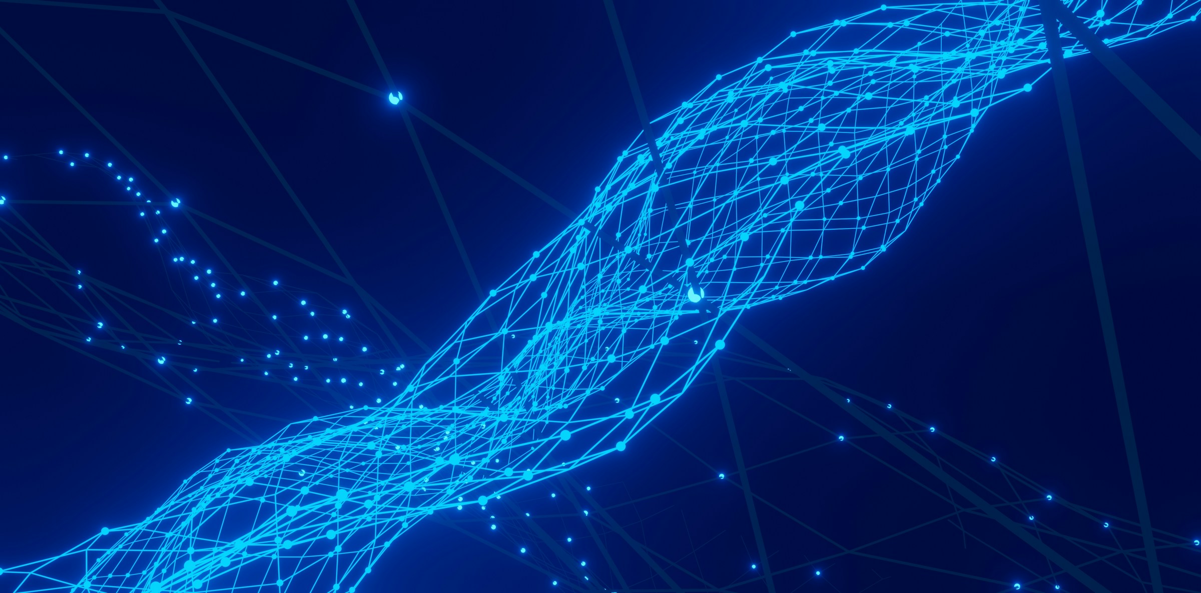 Abstract network of connected data points